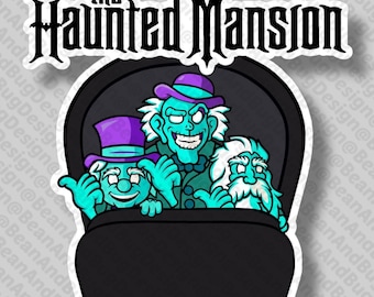 Les fantômes faisant de l'auto-stop de FanArt The Haunted Mansion dans le pack de fichiers numériques PNG/SVG Doom Buggy prêt pour la critique