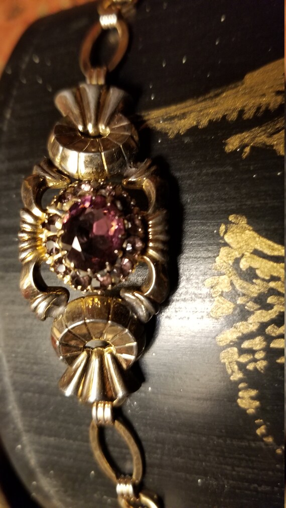 Gorgeous P.S.C.O. Art Deco gold filled glass ameth