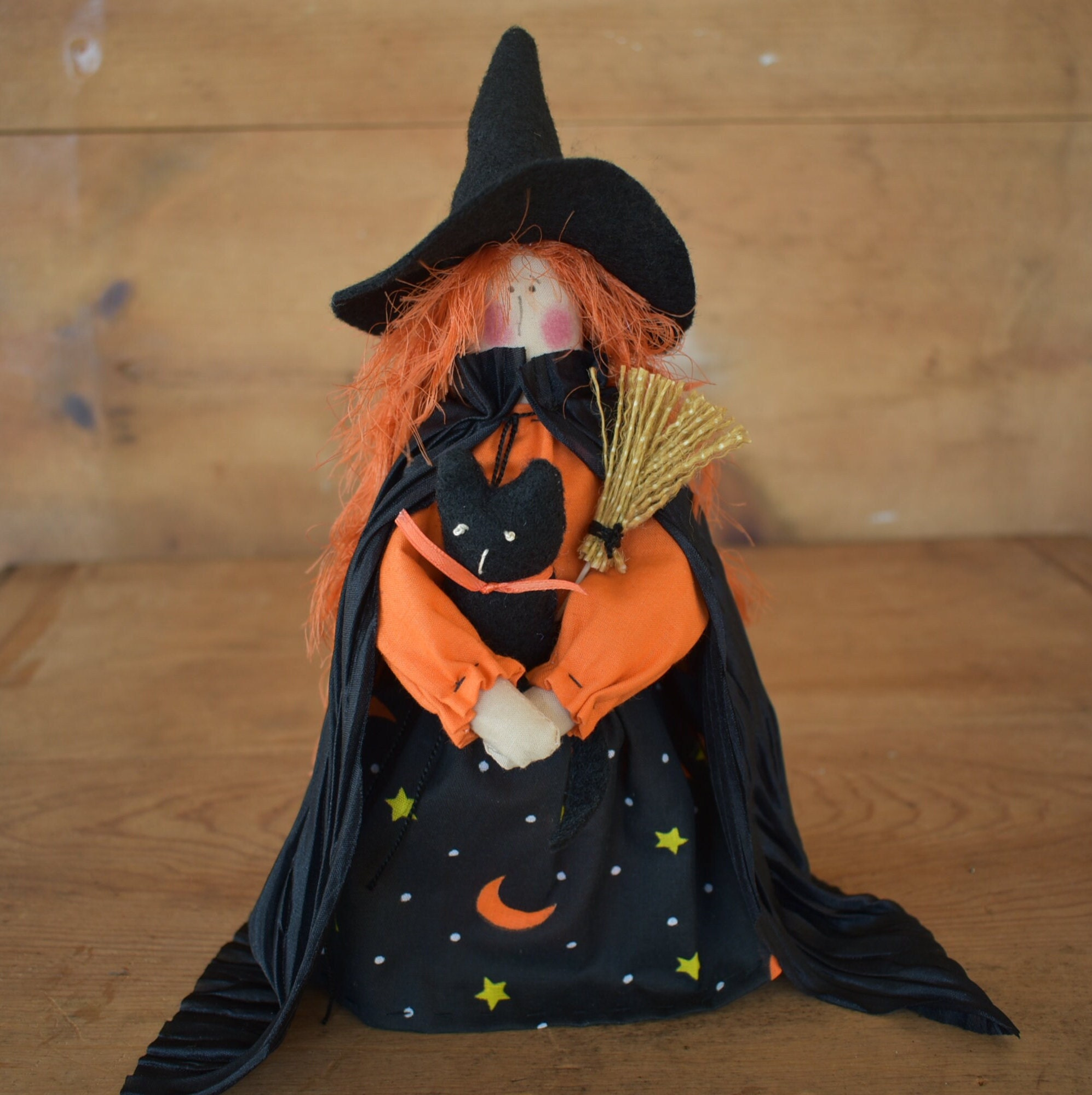 Xzbling Halloween Witch Doll Beautiful Witch Figurine Charming Witch Dolls Dark Fairy Witch On Magic Broom Lovely Witch Toy Collectibles Doll Halloween Fall Decorations