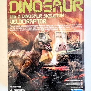 Velociraptor Dig Dinosaur Skeleton Excavation Toy Kit Kidz Labs Science Gift - New Sealed