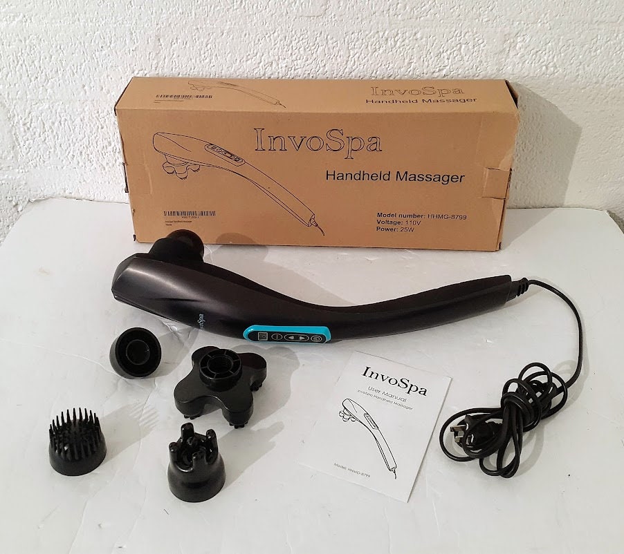 Invospa Handheld Massager HHMG-8799 W/manual & 5 Extra 