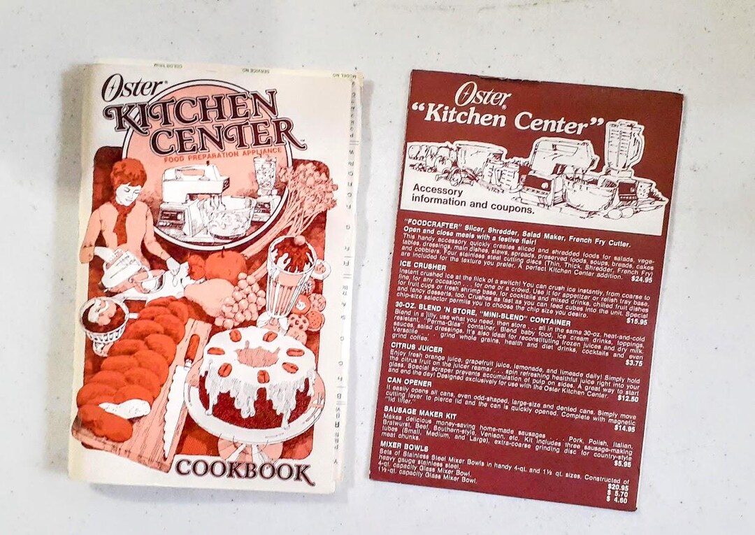 Vintage Oster Kitchen Center Food Preparation Appliance Cookbook ...