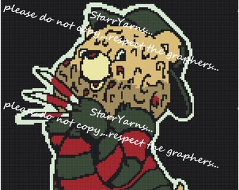 Teddy Bear Nightmare Crochet Graph Pattern