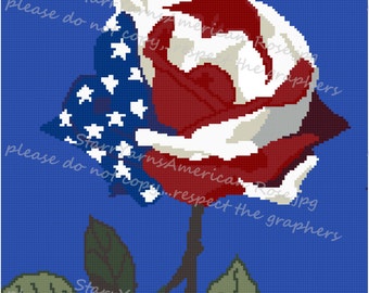 Amerikaans Rose gehaakt grafiekpatroon