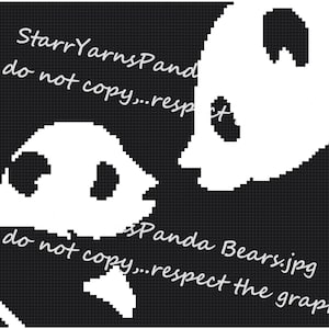 Panda Bear Crochet Graph Baby Blanket Pattern