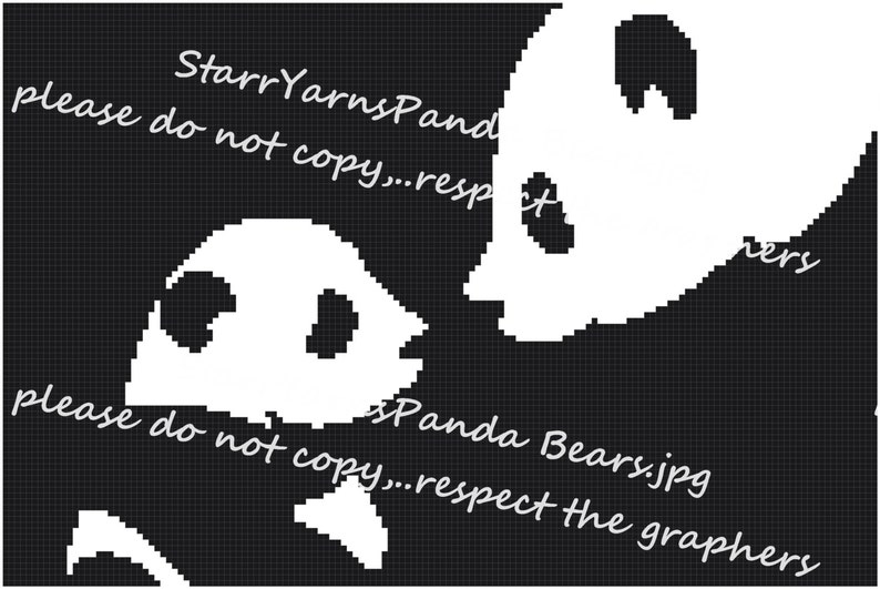 Panda Bear Crochet Graph Baby Blanket Pattern - Etsy