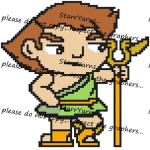 Baby Greek God Crochet c2c / pillow Graphgan Pattern