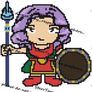 Warrior With Style Crochet Pillow or C2C Graph Pattern