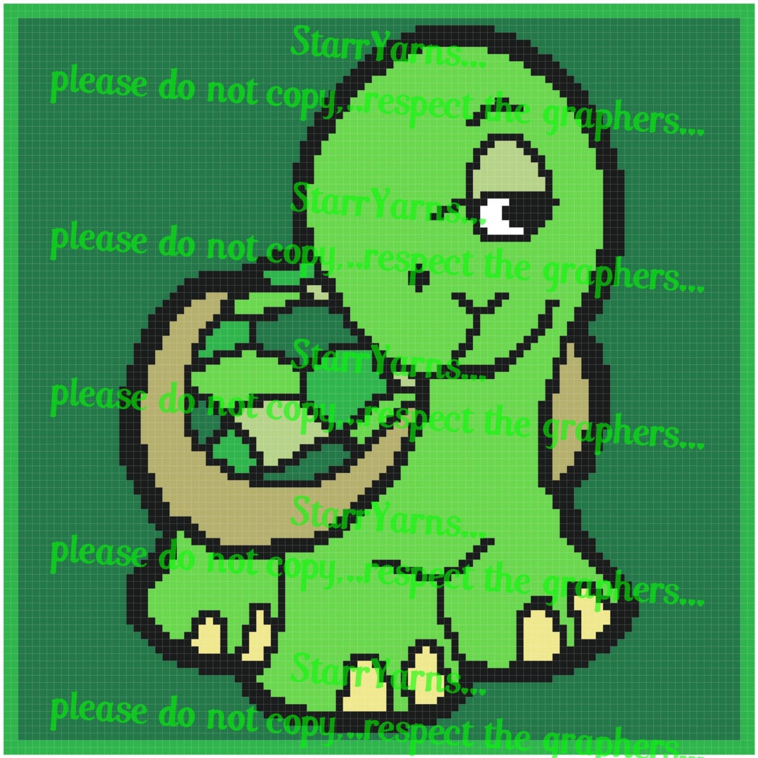 Smug Turtle Crochet Baby Blanket Graph Pattern - Etsy