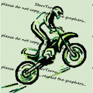 Dirt bike silhouette Crochet Graph Pattern