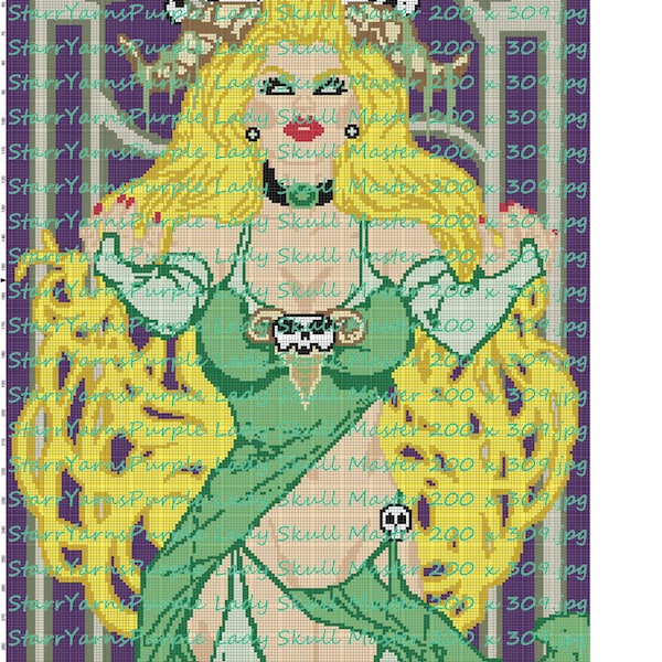 Lady Skull Master Crochet Graph Pattern