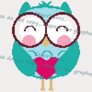Loveable Owl Crochet Graph Baby Blanket Pattern