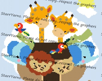 Noah's Ark Crochet Graph Pattern Blanket
