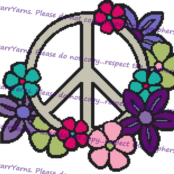 Crochet Peace Sign Etsy crochet-peace-sign-etsy