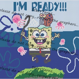 Jelly Fishing Crochet blanket Graph Pattern