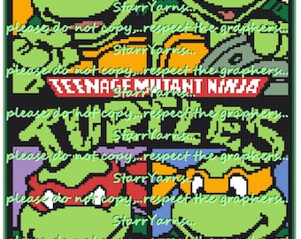 Masked Turtles Crochet Graph Pattern