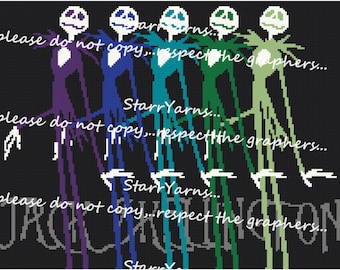 Patrón gráfico de crochet de Skellington's on Parade