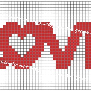 Puede incluir: Arte de píxeles rojo de la palabra "LOVE" con un corazón en la "O".