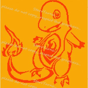 Tribal Fire Lizard Crochet Graph Pattern
