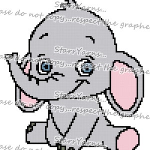 Baby Elephant Crochet Graph Pattern