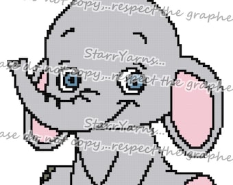 Baby Elephant Crochet Graph Pattern