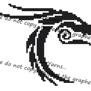 Tribal Dragon Head pillow or c2c crochet graph pattern
