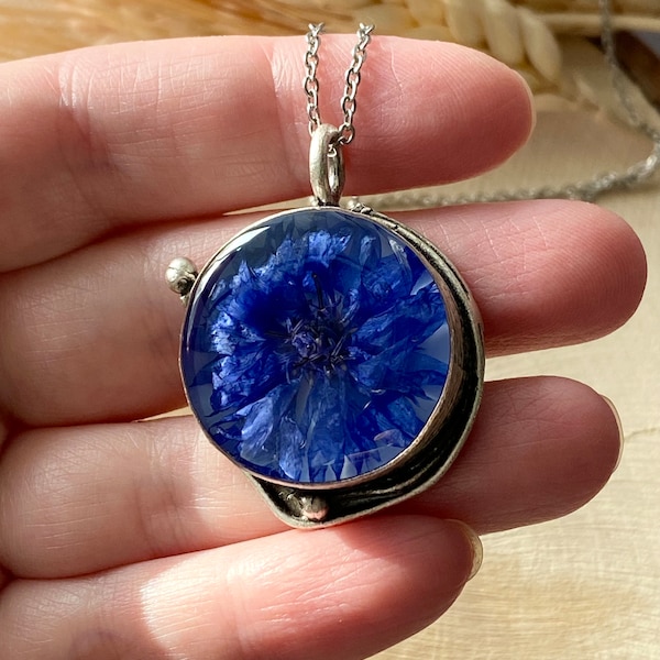 Cornflower Necklace Etsy