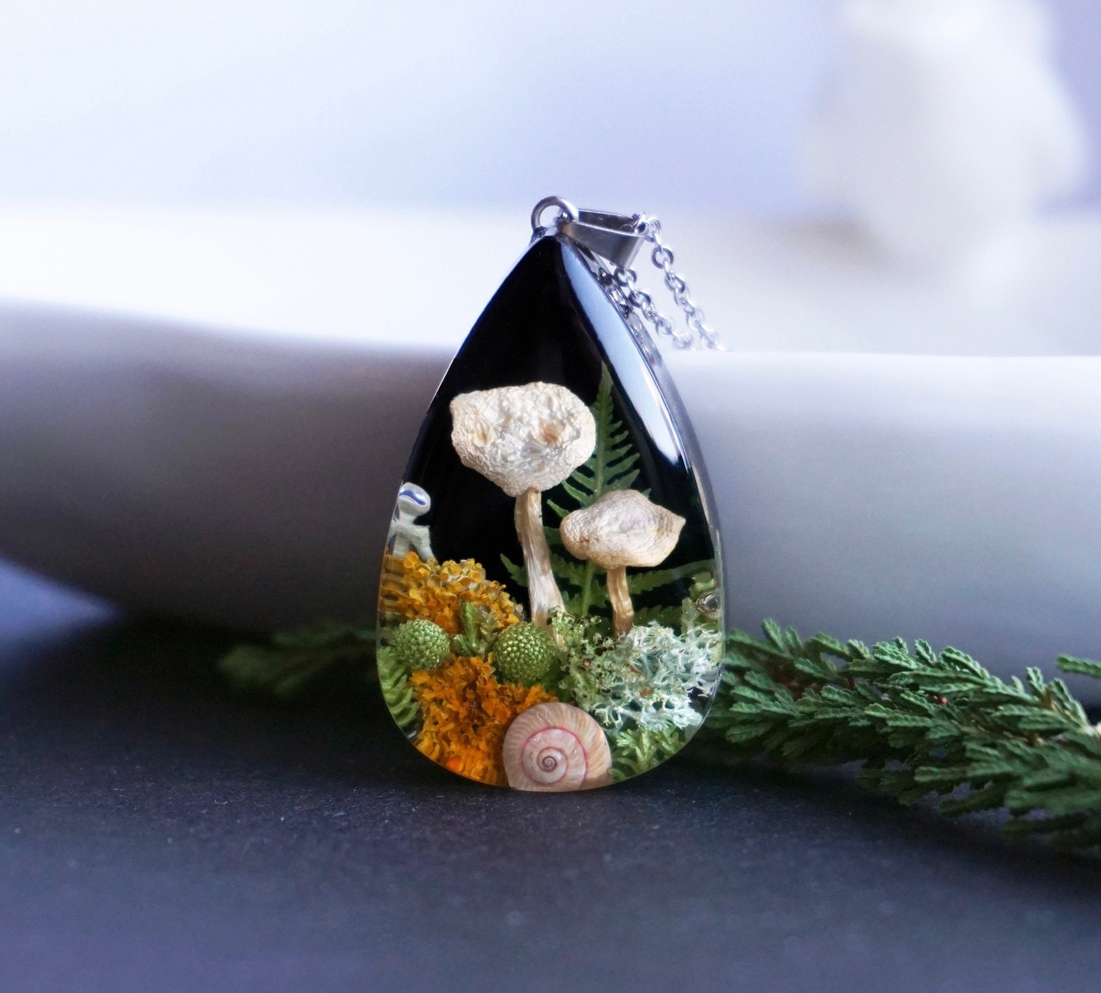Magical Eco-Resin Jewelry Encapsulates Ireland's Wildflowers & Fungi