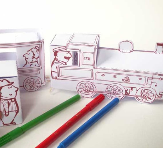 Train Pack Digital Download Children's Paper Craft | Etsy