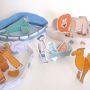 WILDLIFE PARK Digital Download Printable pack for Children&#39;s Paper Craft , download, print and make