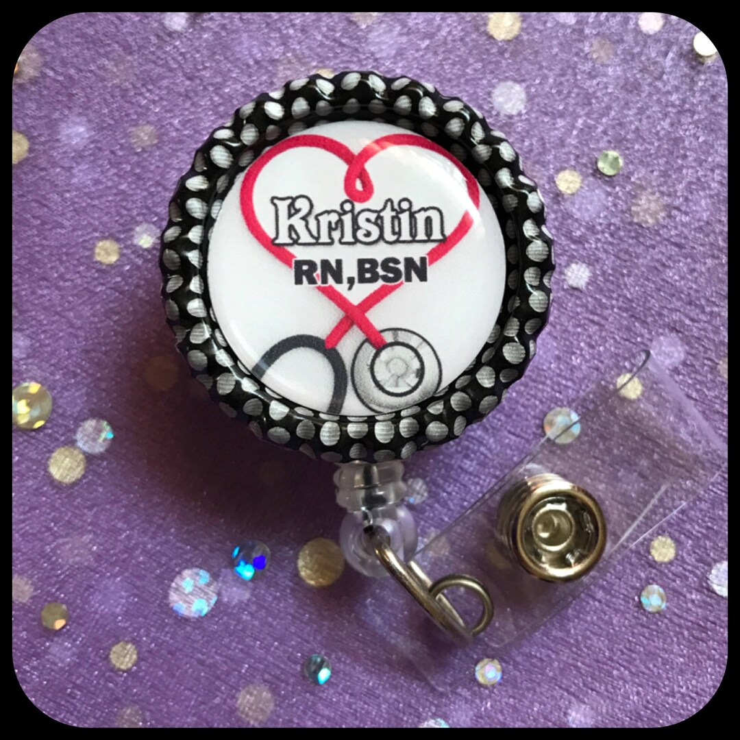 STETHOSCOPE HEART Nombre personalizado Bottle Cap Carrete Etsy España