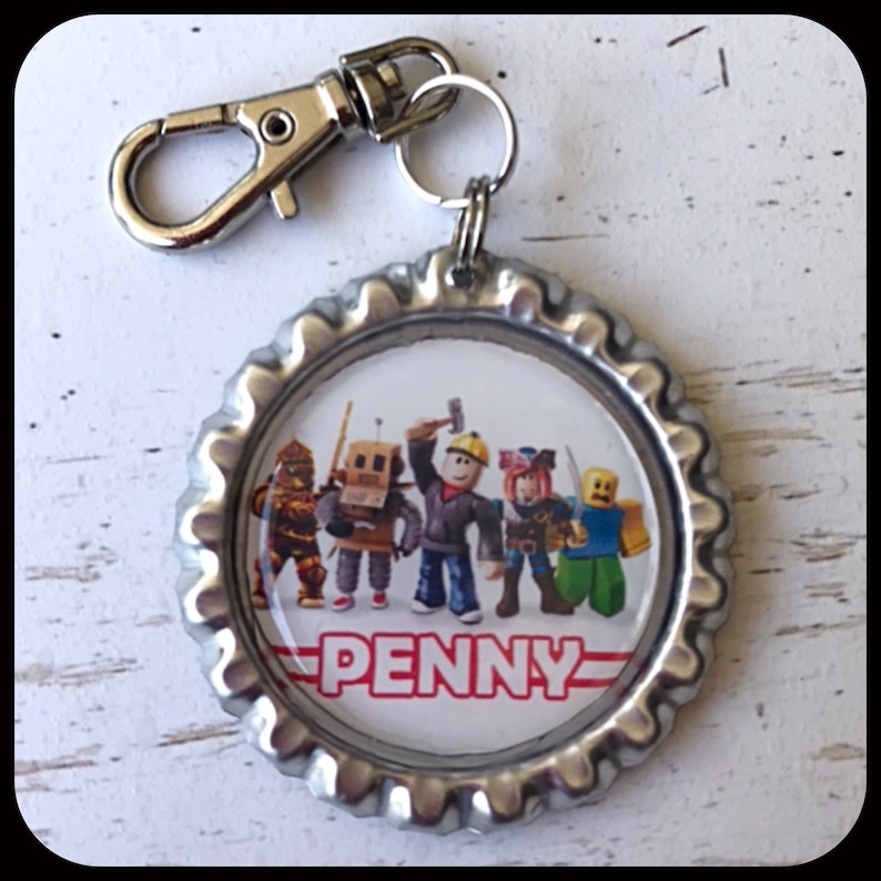 Roblox Personalized Name Bottle Cap Pendant With Clip Or Beads Charm Jewelry For Necklace Zipper Pull School Backpack Id Tag - 