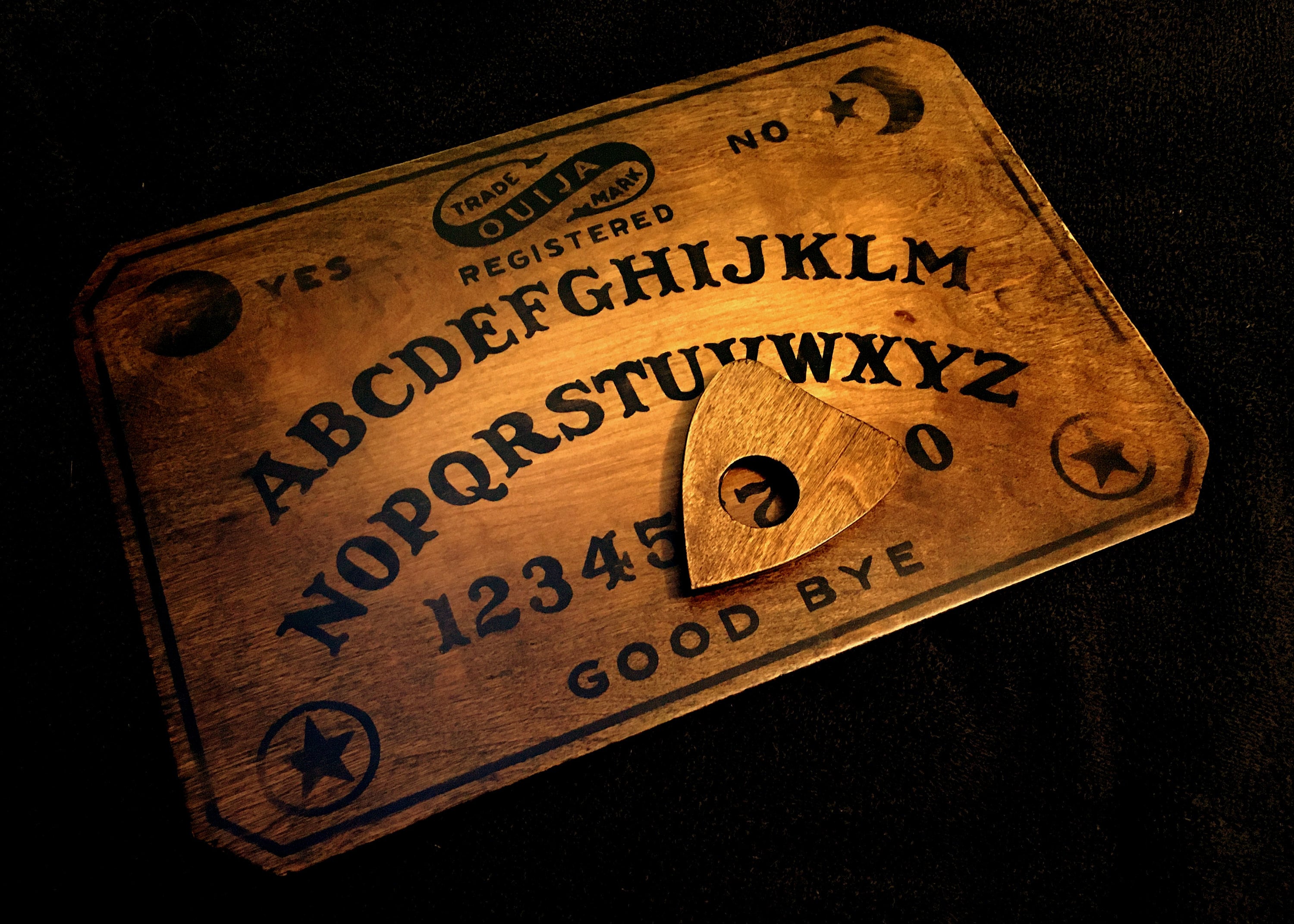 Distressed Wooden Ouija Board Set with Planchette Handmade