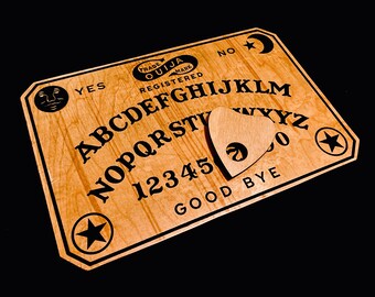 Wooden Ouija Board Set with Planchette, Handmade Vintage Style William Fuld Reproduction Spirit Board - As Seen on GHOST ADVENTURES!