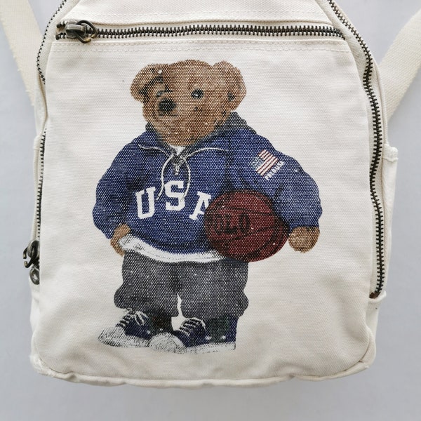 Sac Polo Ralph Lauren vintage des années 90 Sac à dos Polo Bear Ralph Lauren