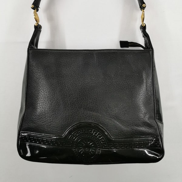 Versace Bag Gianni Versace Bag Vintage Authentic Versace Black Leather Bag Made in Italy