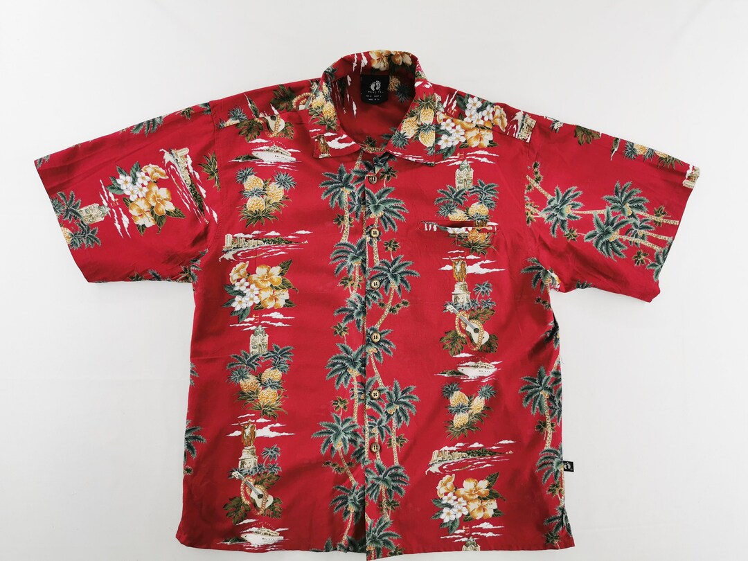 Hang Ten Shirt Hang Ten Button Shirt Hang Ten Aloha Over Print Etsy