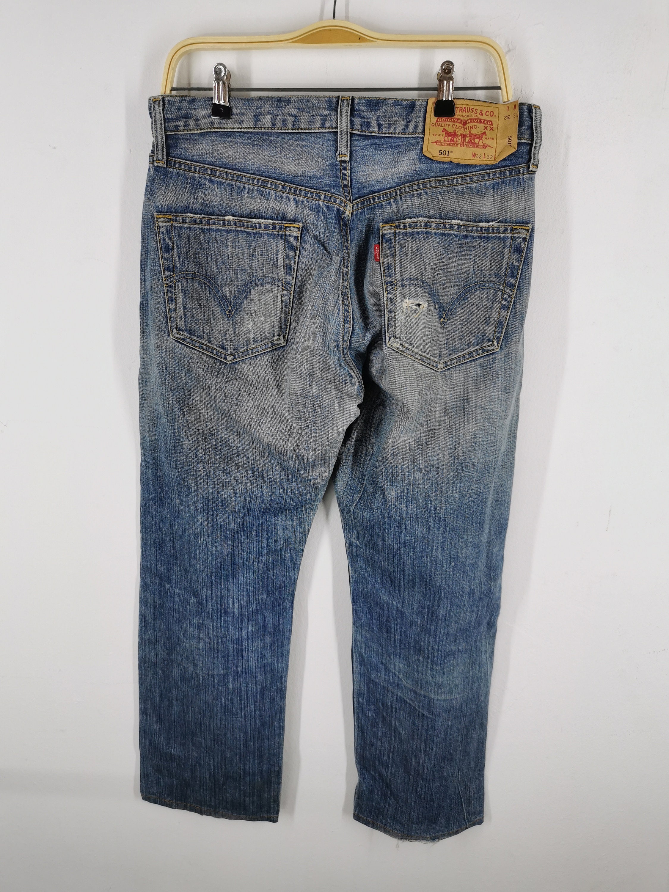 Levis 501 Jeans Distressed Size 32 Levis Denim Pants Levis 501 | Etsy