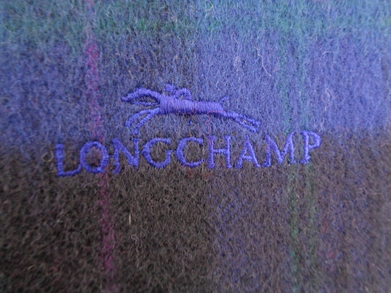 Longchamp Scarf Vintage Longchamp Wool Muffler Lo… - image 5