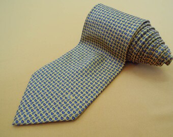 Corbata Lancel Corbata de seda Lancel vintage Lancel vintage hecho en Francia Corbata de seda con patrón de forma geométrica