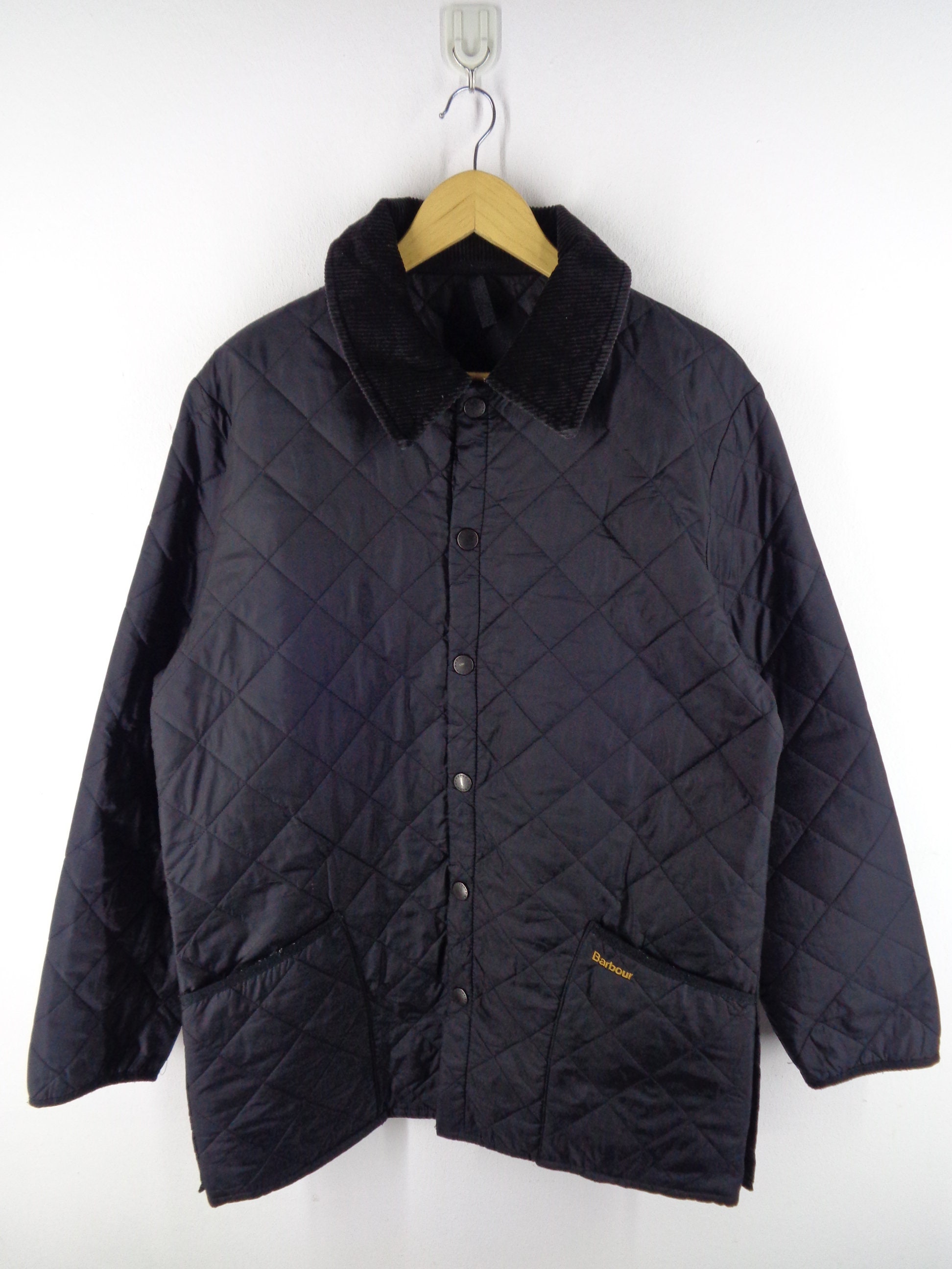 Barbour Jacket Vintage Barbour Windbreaker 90s Barbour Made in England Quilted Windbreaker Coat Jacket Size M