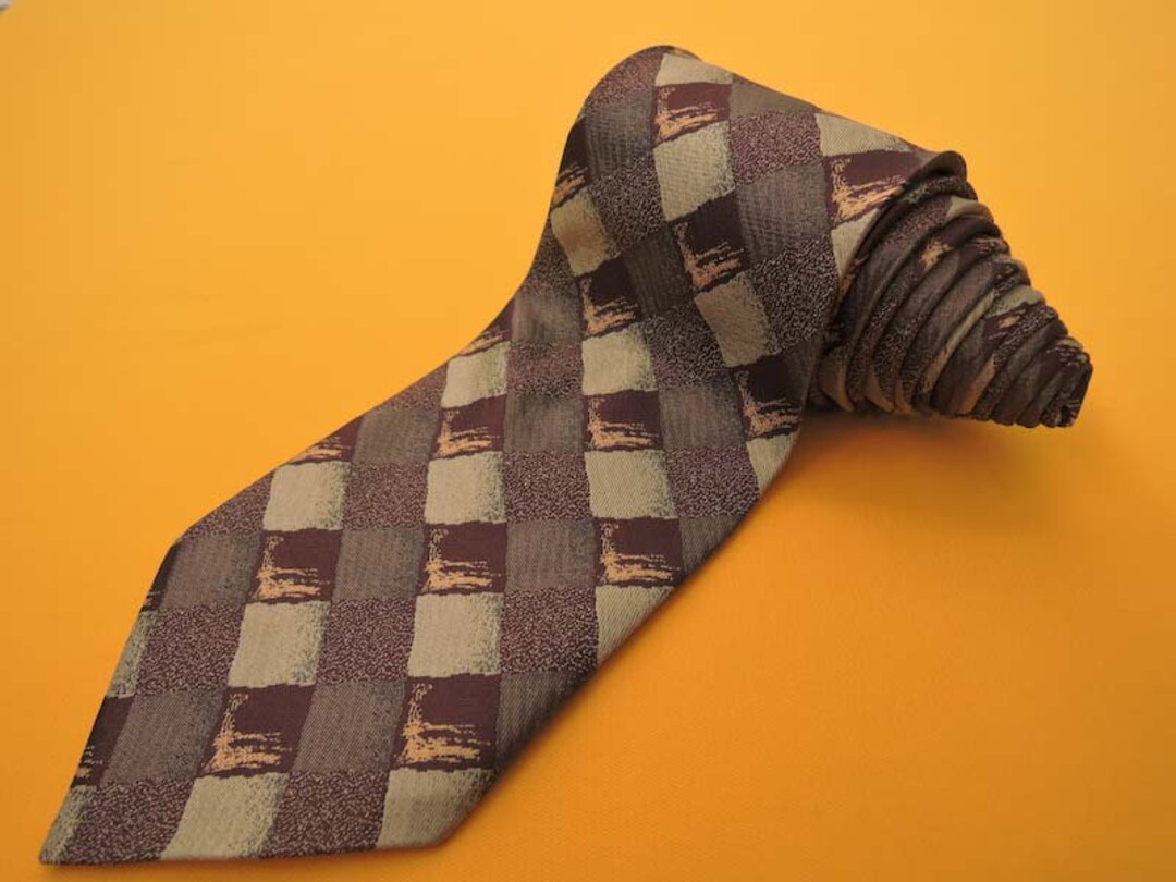 Louis Vuitton Brown Micro Damier Striped Silk Tie Louis Vuitton