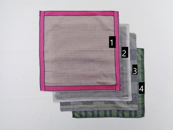 Lot 4 Pierre Cardin Cotton Handkerchief Multi-Col… - image 2