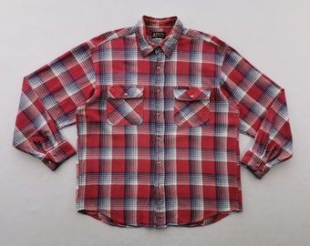 Chemise Wrangler vintage Chemise Wrangler Trail en flanelle à carreaux taille 2L