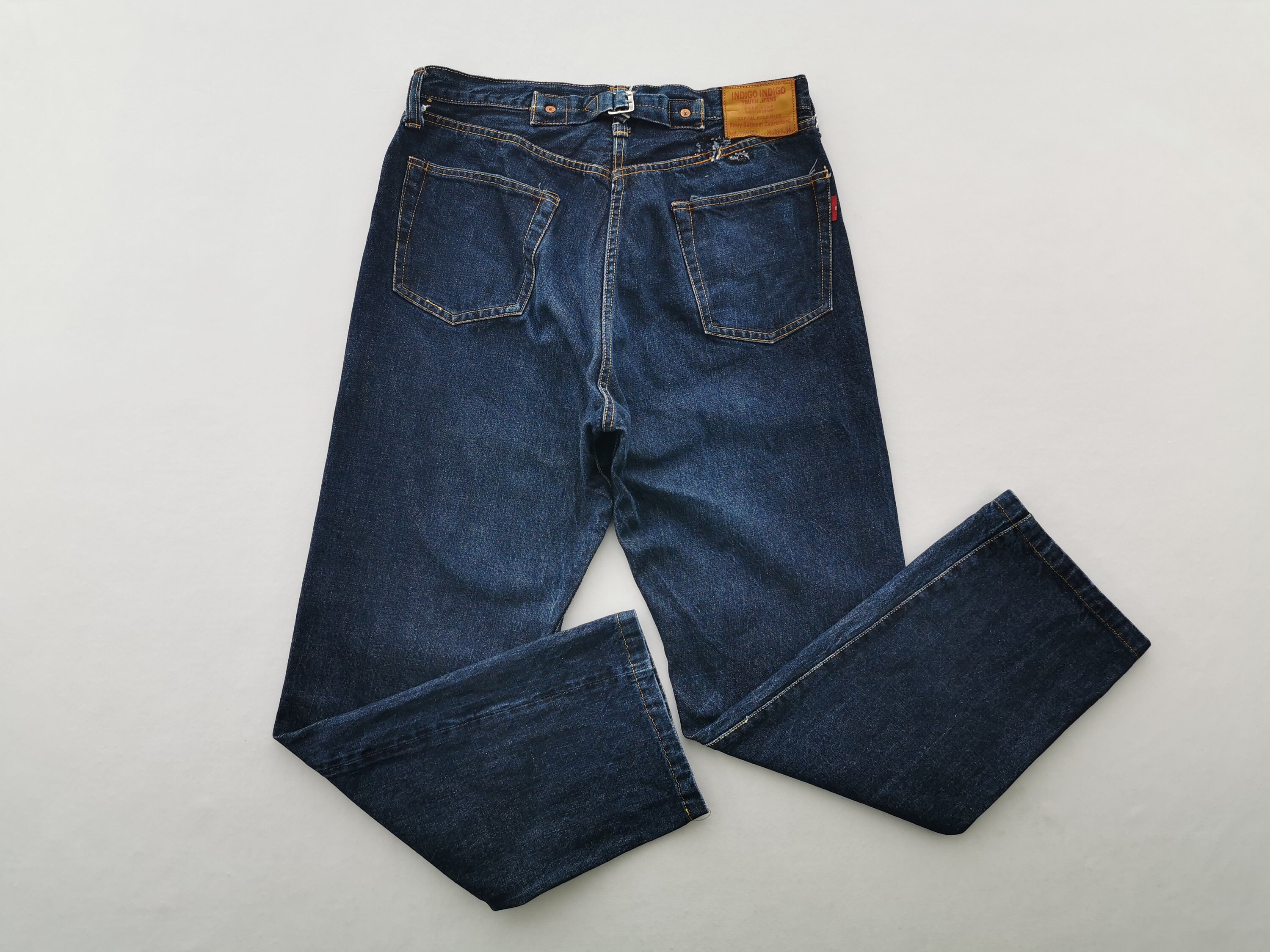 Boston New Men’s Vintage Faded Jeans Big Kingsize Dark Blue Indigo