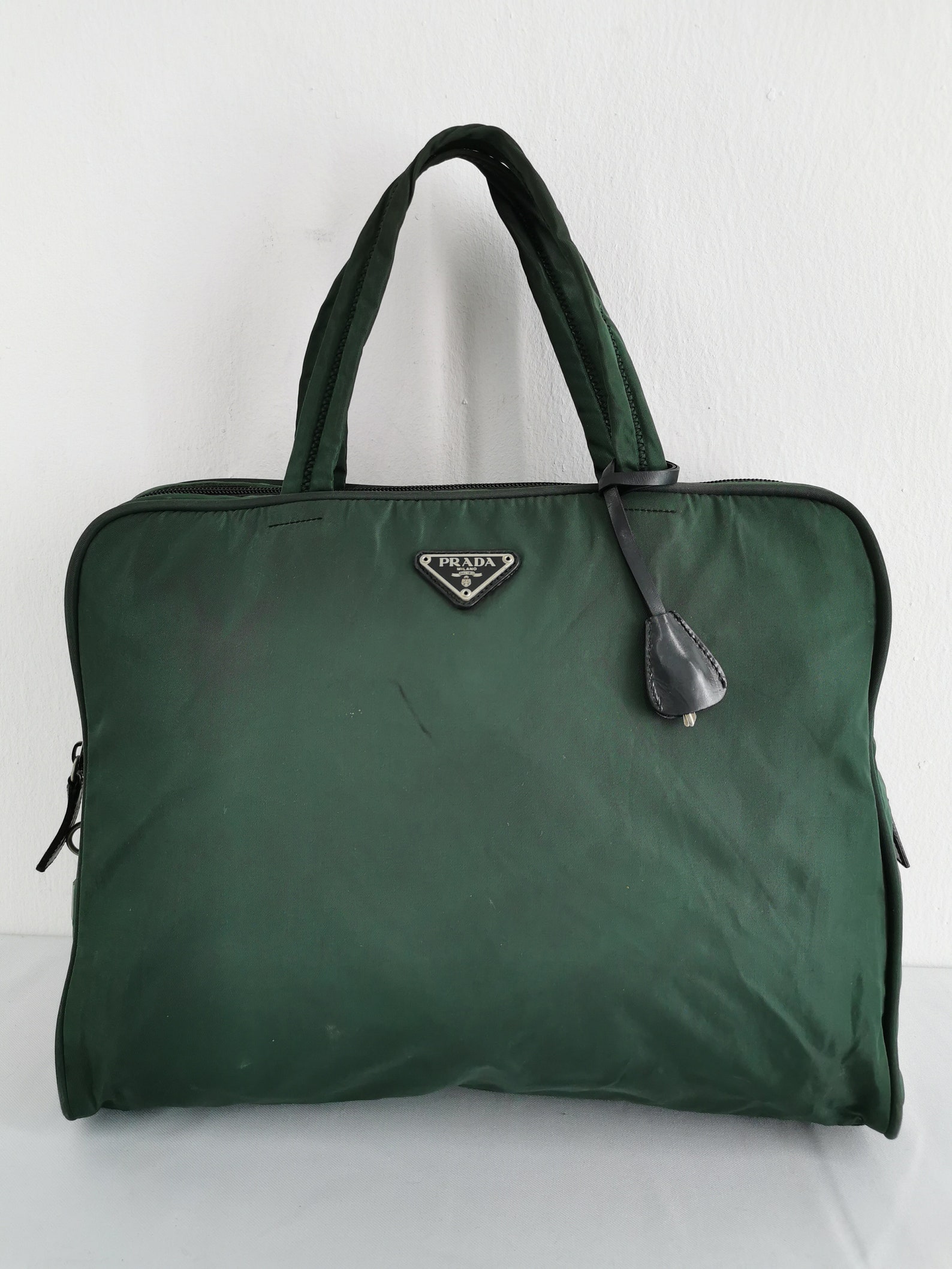 Prada Bag Vintage Authentic Prada Green Nylon Handbag Made in Etsy UK