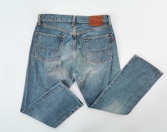 Edwin 505X Jeans Distressed Vintage Tamaño 33 Edwin Denim Pantalones Vintage Edwin 505X Hecho en Japón Selvedge Denim Jeans Tamaño 33/34x29