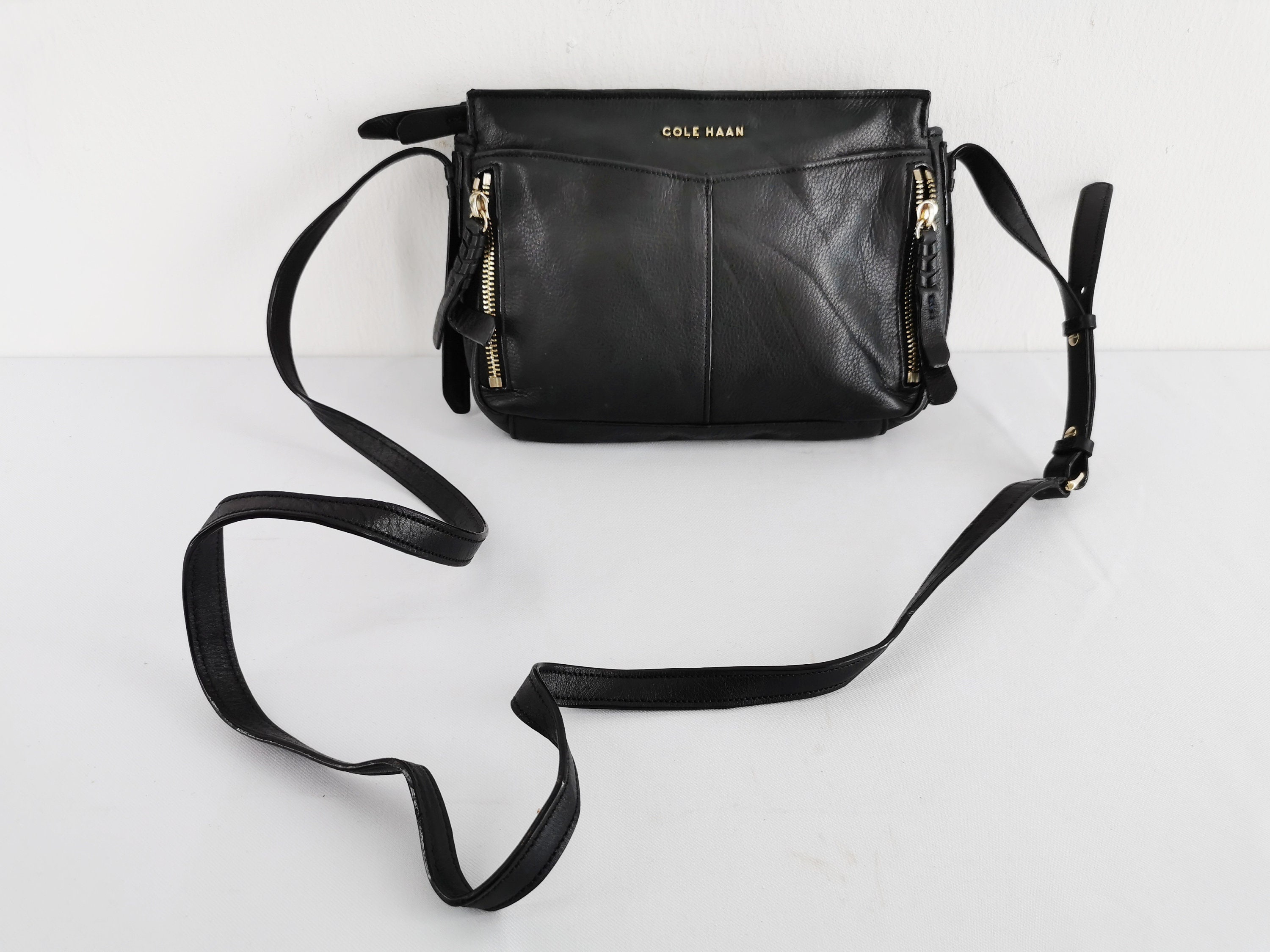 Cole Haan - Bronze Woven Leather Shoulder Bag – Current Boutique