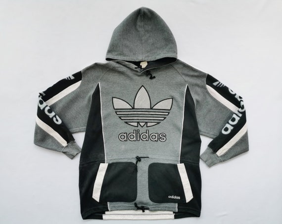 Adidas Hoodie 90s Size L-O Adidas Made in Japan Big -