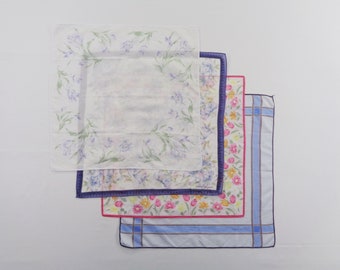 Lot 4 Pierre Balmain Cotton Handkerchief Multi-Color Vintage Designer Accessories Hand Roll Mini Scarf